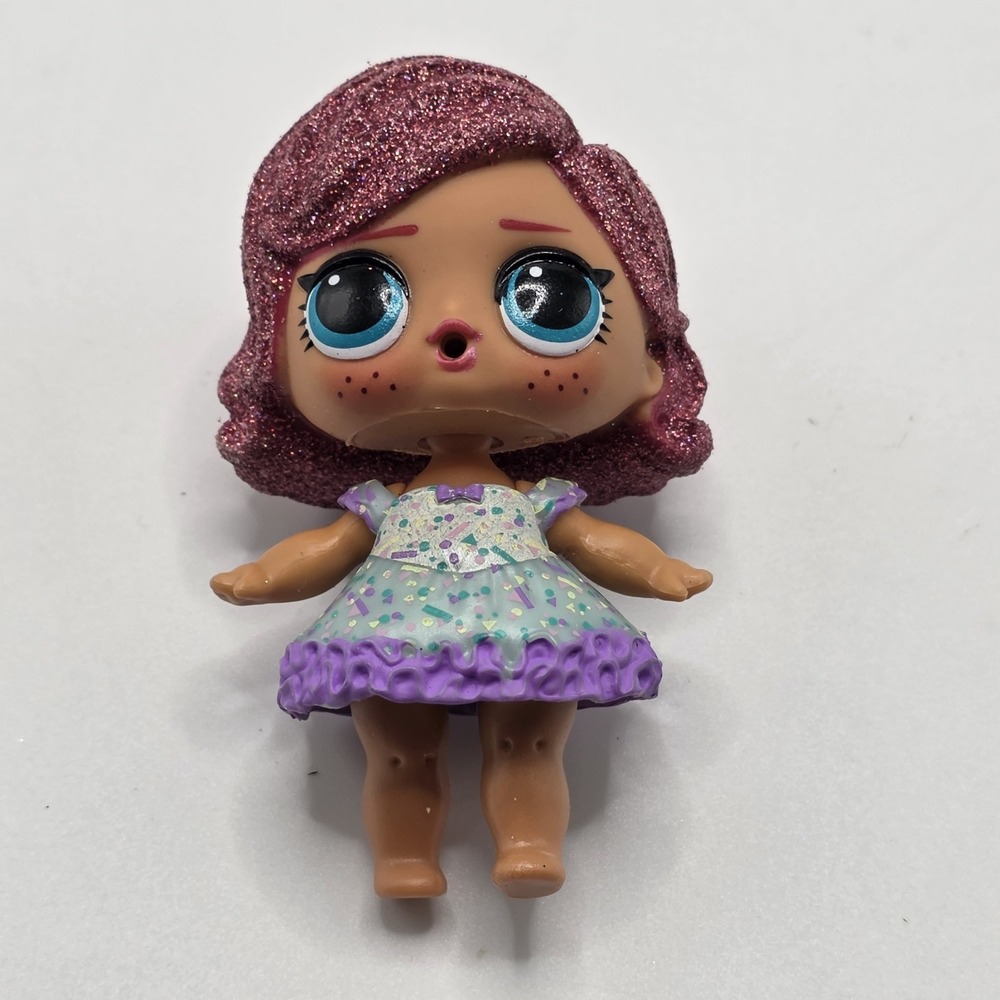 LOL Surprise Doll Pink Glitter Hair Blue Eyes Confetti‎ Dress MGA
